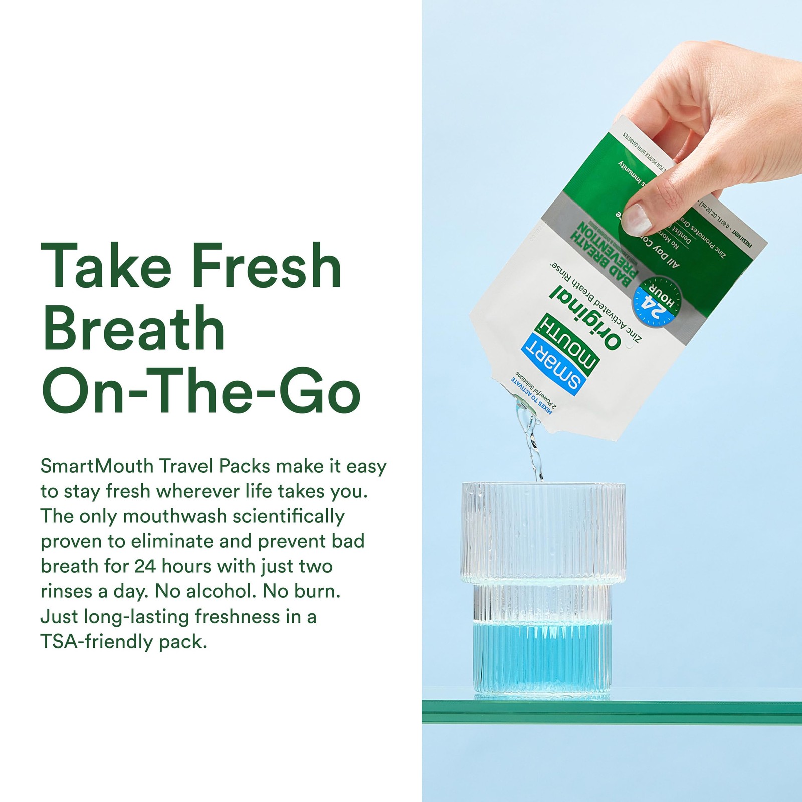 SmartMouth Original Zinc Activated Mouthwash Single Packs 4 Fl Oz (Pack of 3)