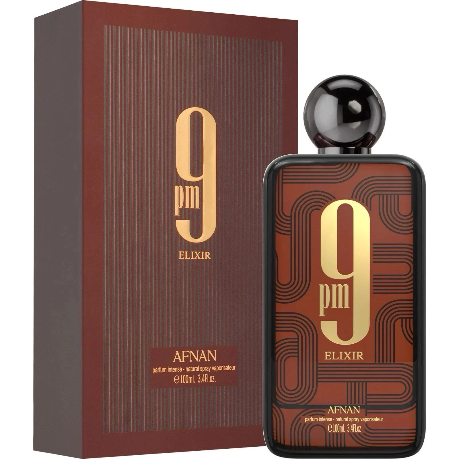 Afnan 9 PM Elixir Unisex Extrait de Parfum 3.4oz Alcohol-Free Long-Lasting