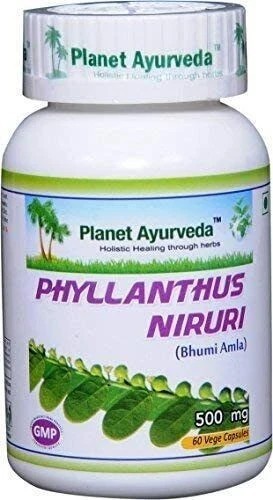 planet Ayurveda Phyllanthus Niruri 500mg 60 veg Capsule- Free Shipping Worldwide