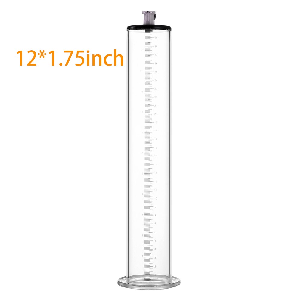 Acrylic Cylinder for Vacuum Penis Pump Untapered 9 & 12 Inch with Female Valve
