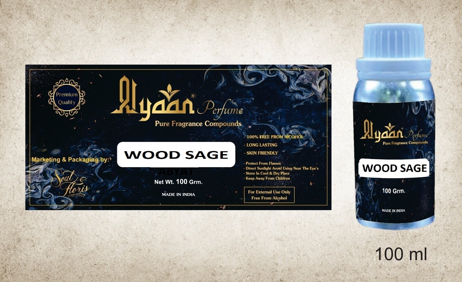 Alyaan WOOD SAGE Concentrated Perfume Oil Fresh Festive Fragrance Attar Oil