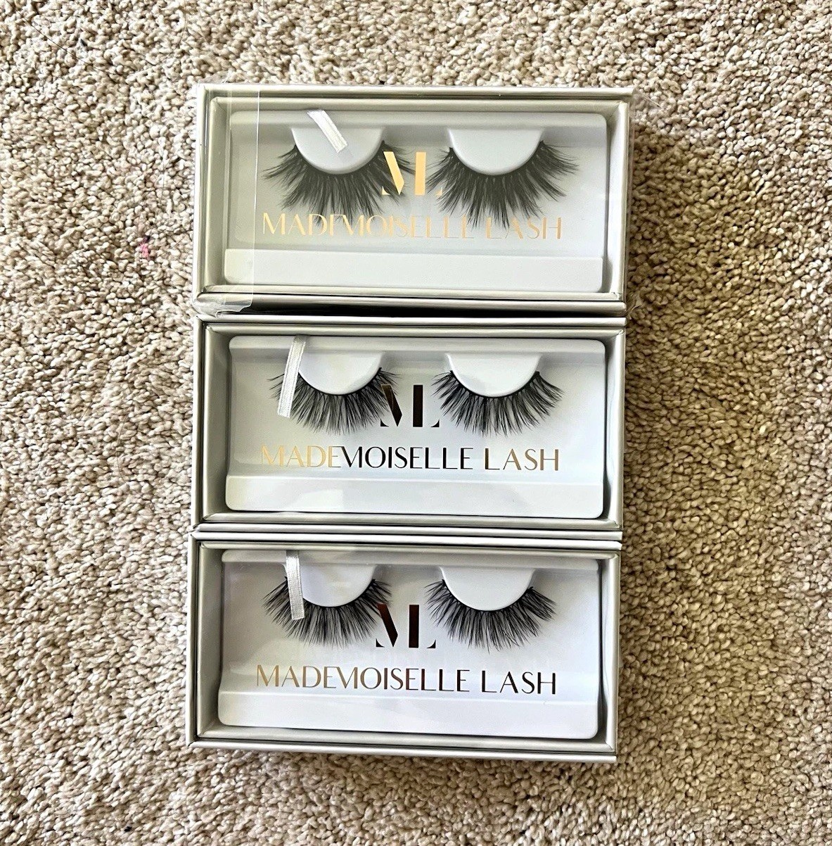 Mademoiselle Lash Eyelashes Black Natural Cruelty-Free 3 Packs Brand New