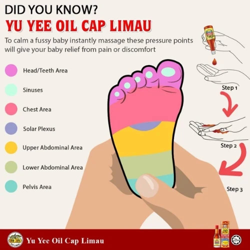 Yu Yee Oil Cap Limau 22ml X 3 bottles, Relieves Baby Colic Fast Shipping