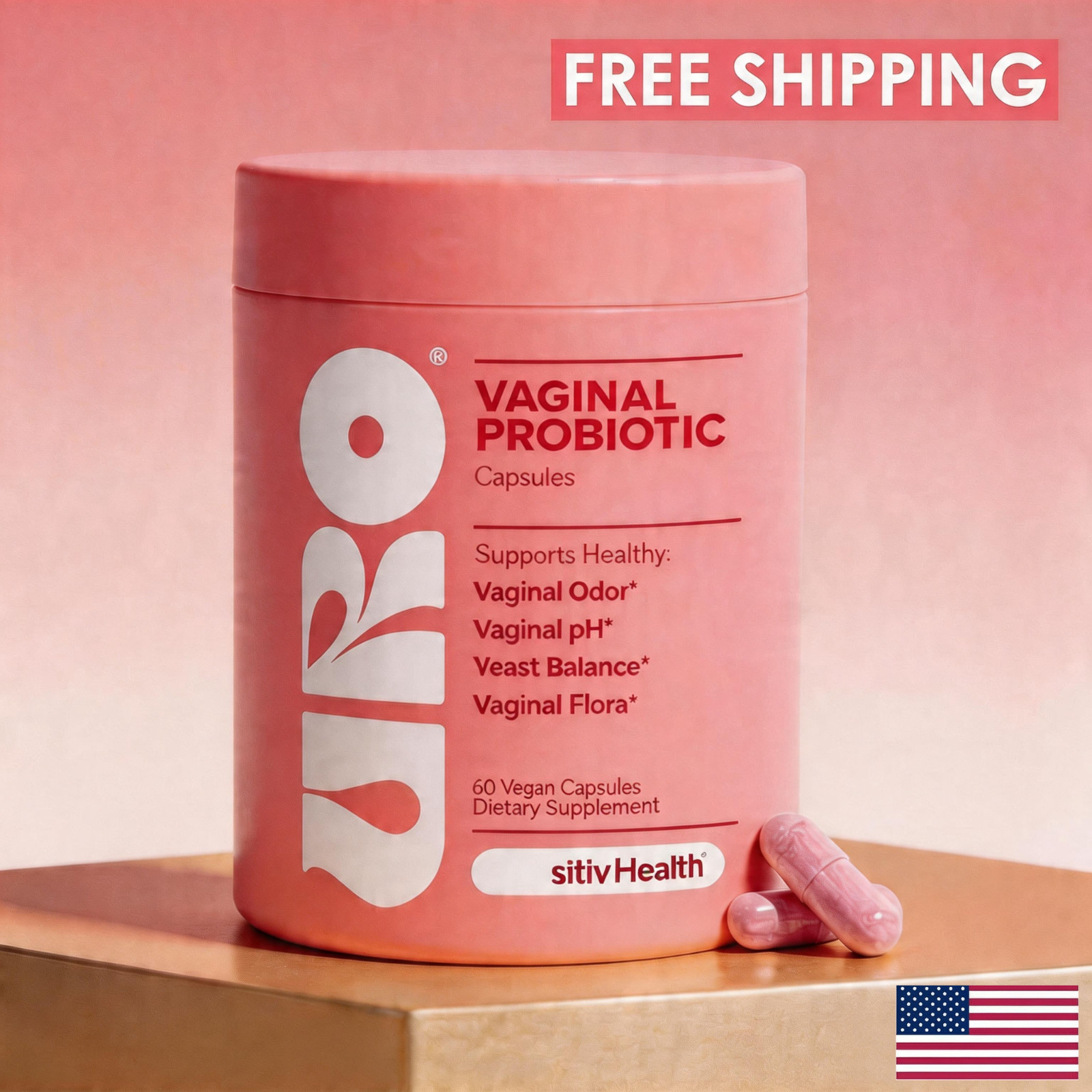 URO Women’s Probiotics 60ct – Supports pH Balance & Odor Control