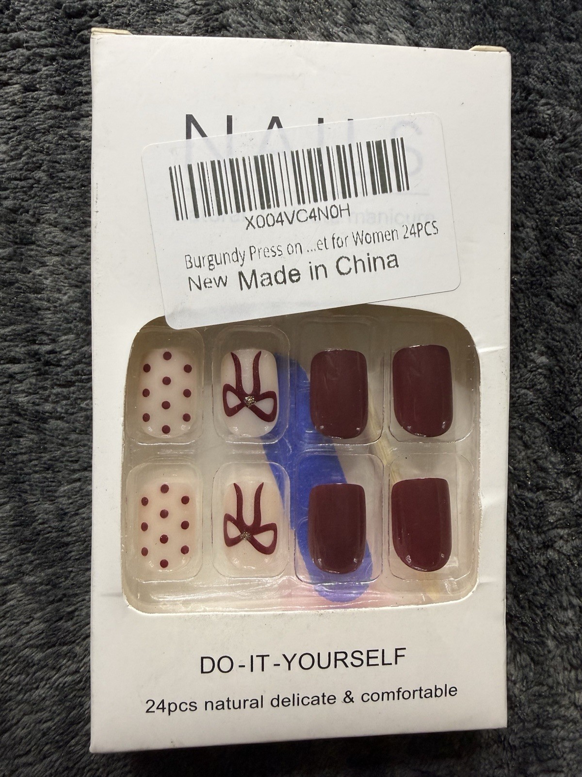 Lot of 10 Glue/ Press On Nails New In Package Assorted Colors Various Sizes