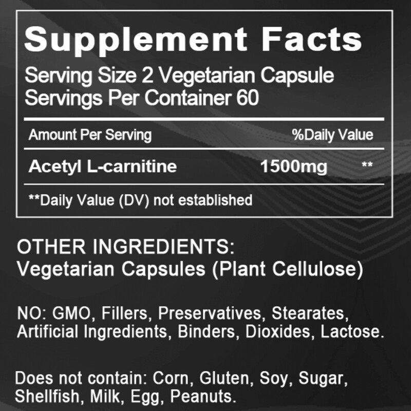 L-Carnitine 1500mg, High Potency Supports Natural Energy Production 120 Capsules