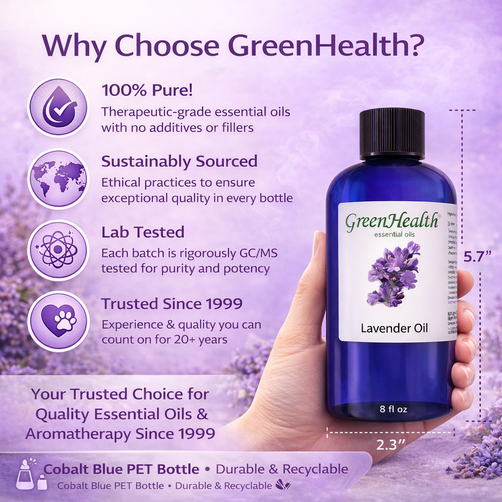 Huge BULK 8 fl oz Lavender Essential Oil by GreenHealth