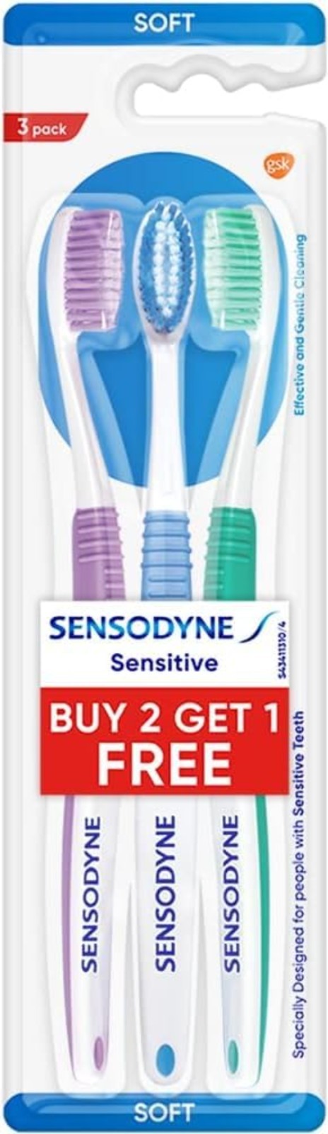 Gentle Soft Bristle Toothbrush Set for Sensitive Teeth – Pack of 6 (2×3)