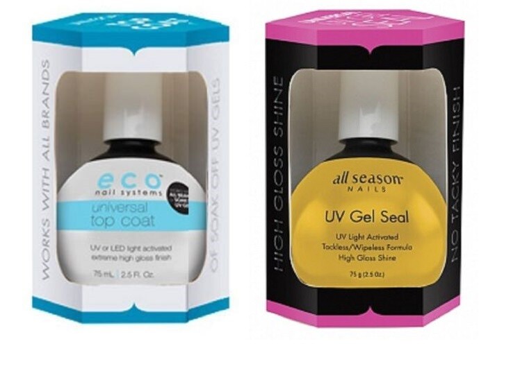 STAR NAIL LED/UV ECO UNIVERSAL SOAK-OFF + ALL SEASON UV TOP COAT SEALER 2.5oz.