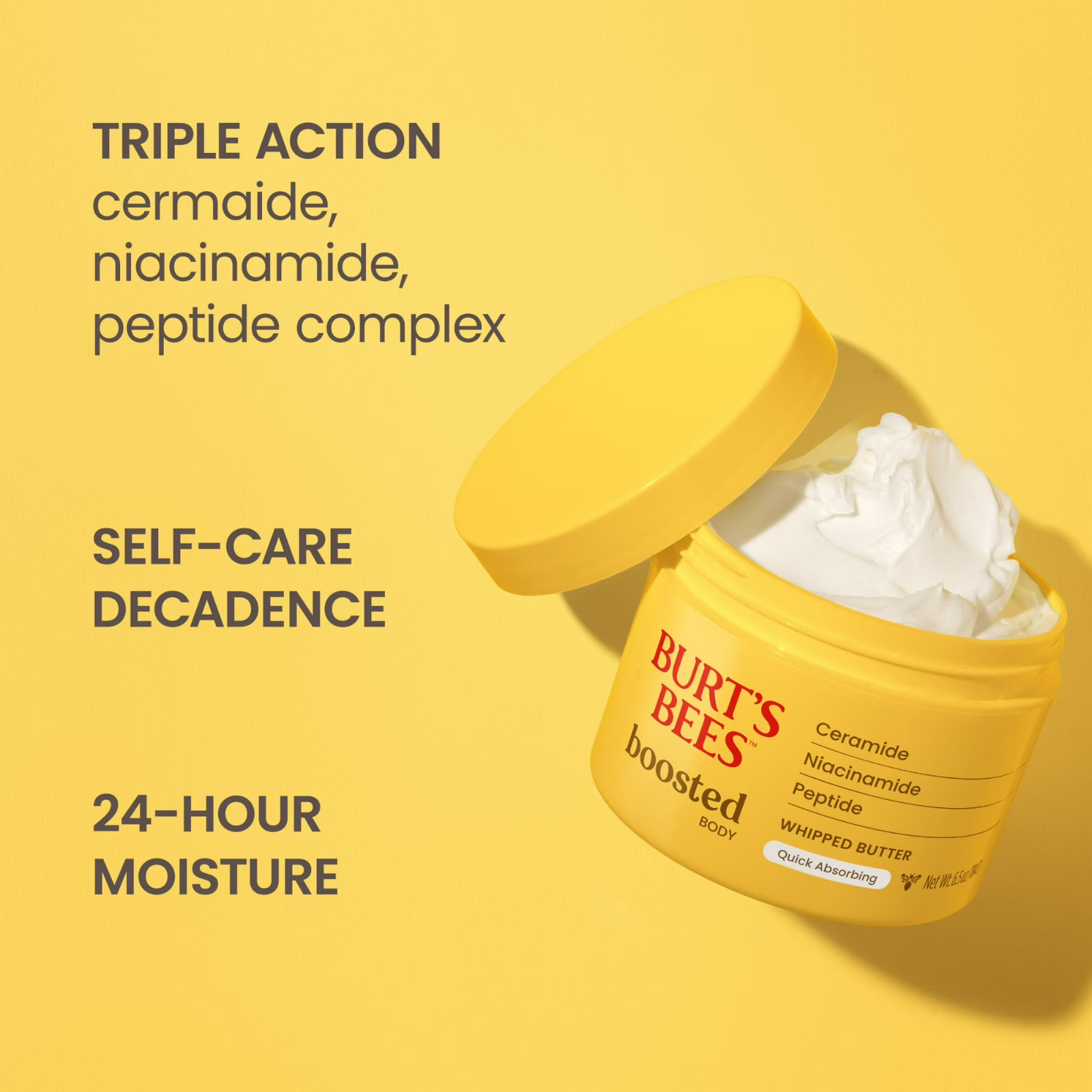 Burt’s Bees Boosted Body Whipped Butter Moisturizing Lotion 6.5 Oz Jar Fast Ship