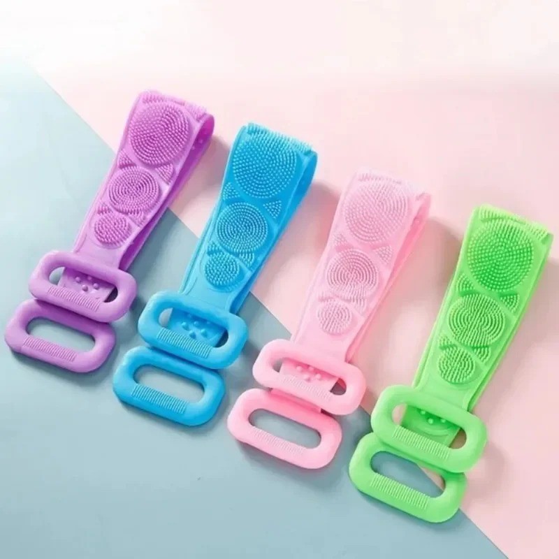 Silicone Body Back Scrubber Double Side Bathing Brush For Skin Deep Cleaning