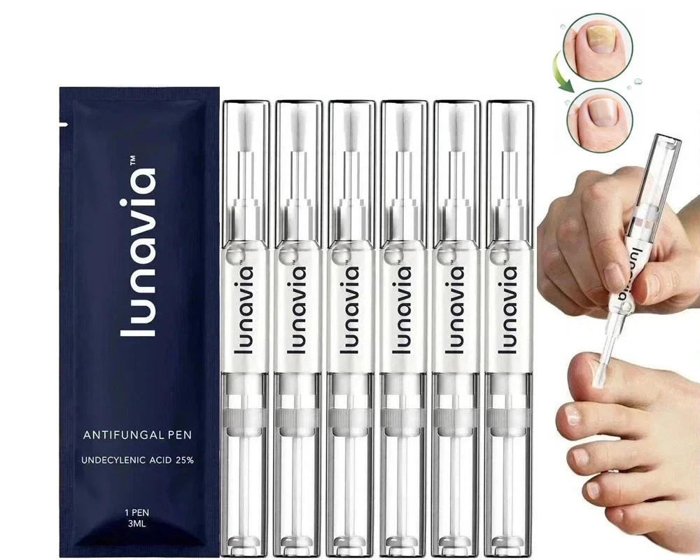 6 Pack Lunavia Antifungal Pen, 25% Undecylenic Acid – Toenail Fungus Treatment