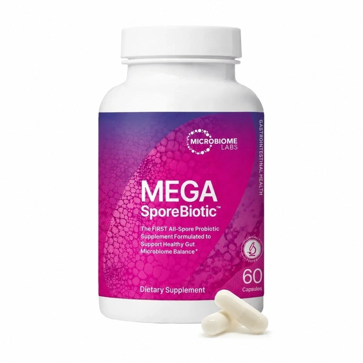 NEW！Mega Sporebiotic 60 Capsules Microbiome Labs, probiotic supplement – 3 PACK