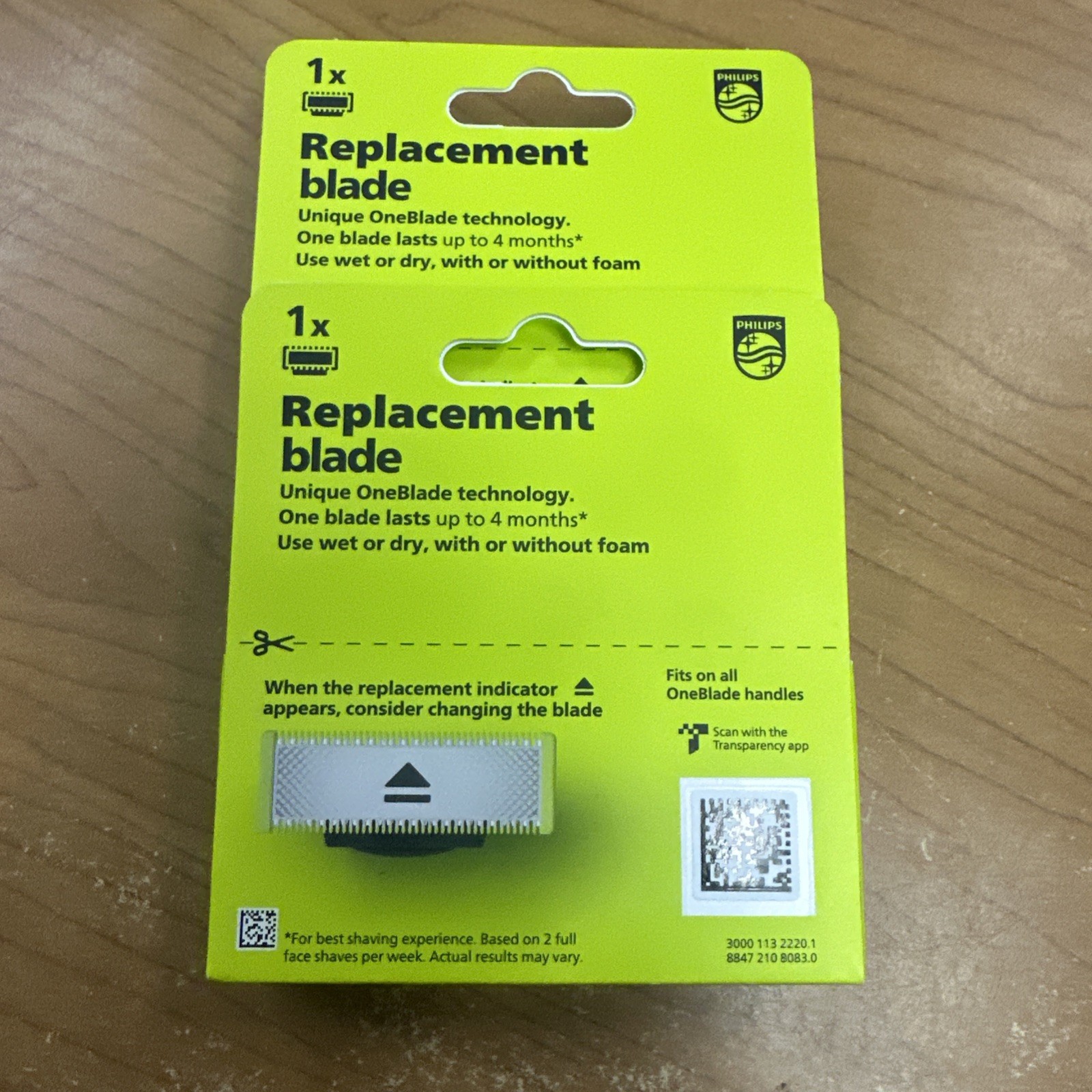 Philips Norelco Oneblade 1x Replacement Blade, Lot Of 2, New