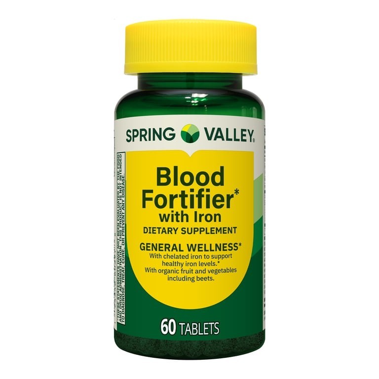 Spring Valley Blood Fortifier* with Iron for General Wellness Tablets, 60 Count