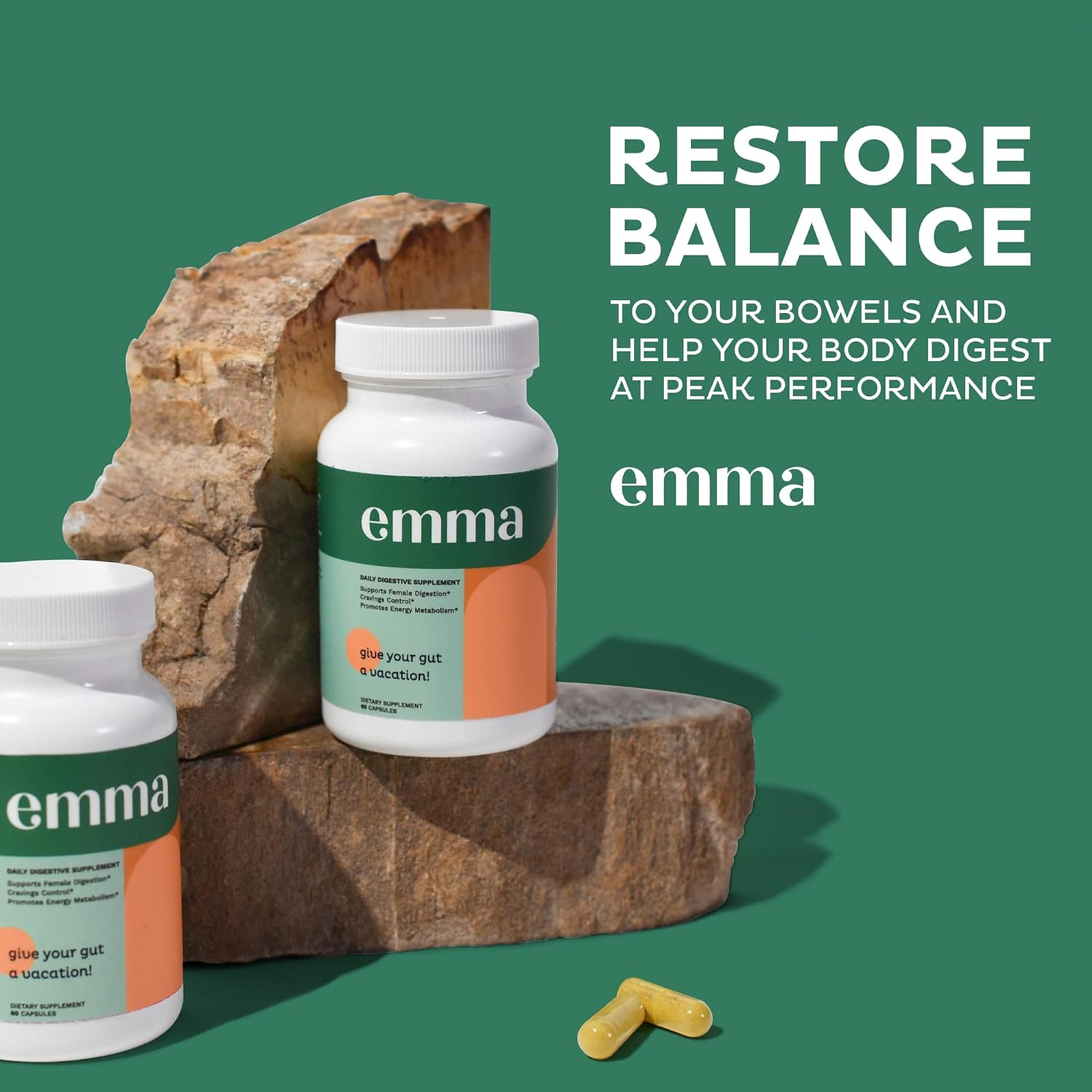 Emma 60 Capsule Improve Digestive Gut Health Clean Skin Boost Metabolism