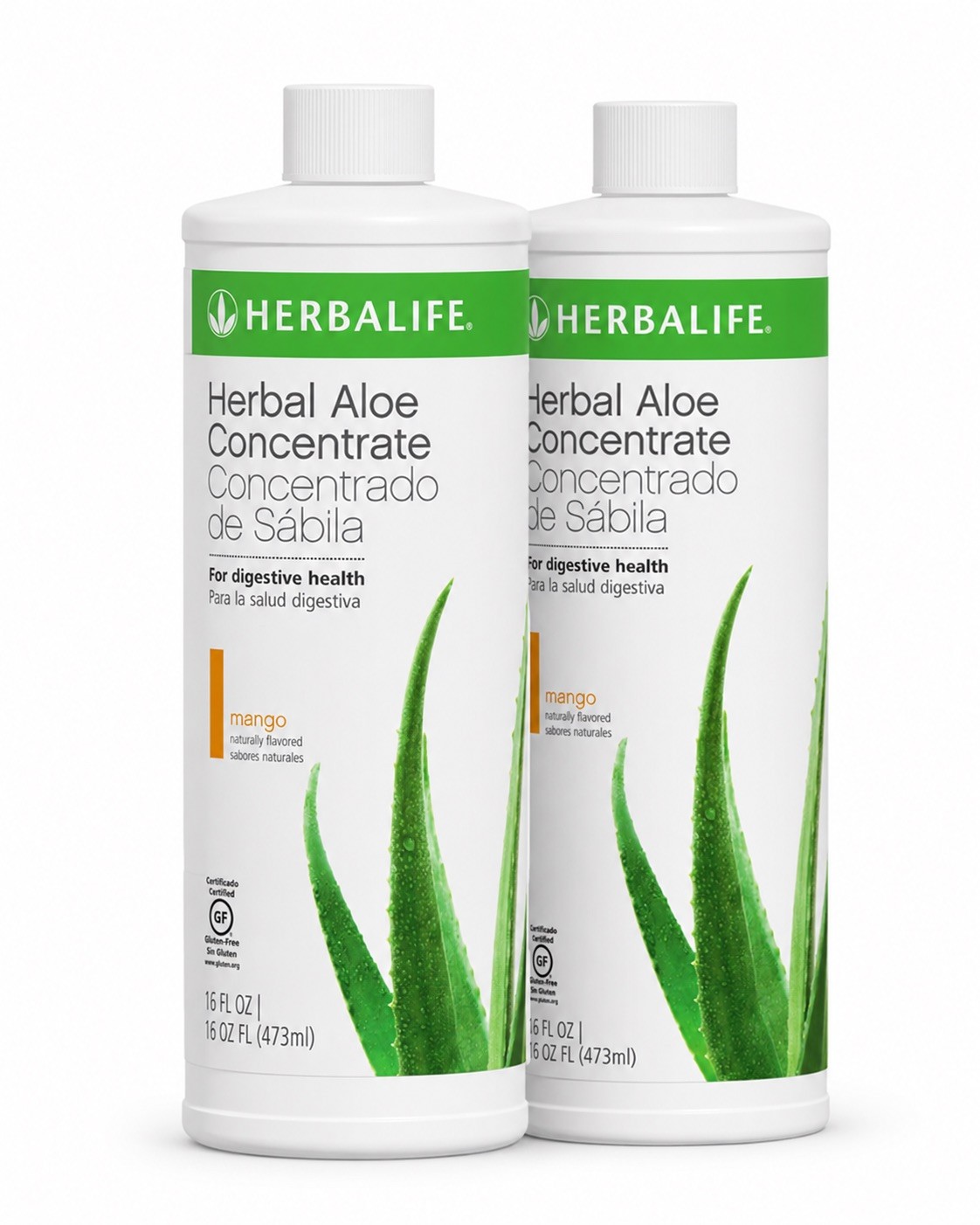 2 Herbalife Herbal Aloe Concentrate mango Flavor 16 FL Oz each