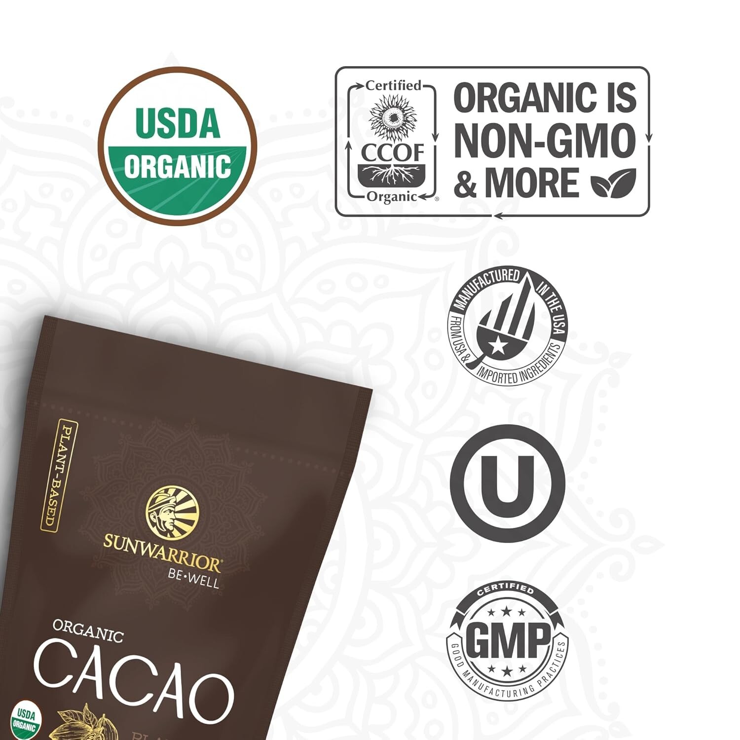Sunwarrior Organic Cacao Powder | Baking & Smoothie Additive | 225g Pouch