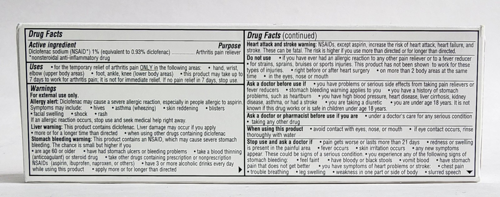 Exelan Arthritis Pain Diclofenac topical Gel 1% 100grams 3.53 oz Exp 2028
