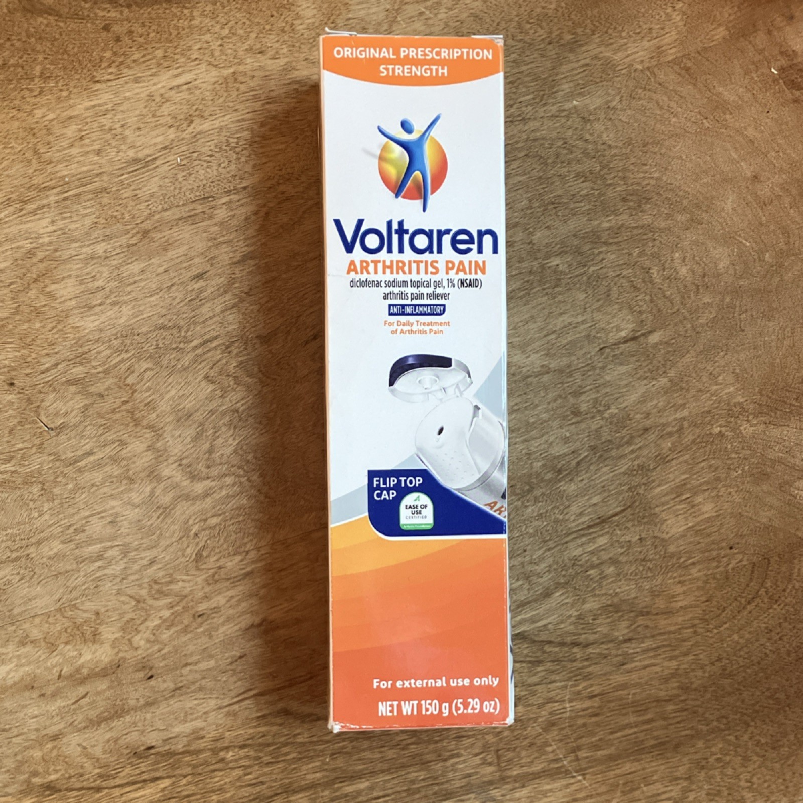 Voltaren Arthritis Pain Gel 1% Diclofenac Sodium Flip Top Cap 150g (5.29 oz)