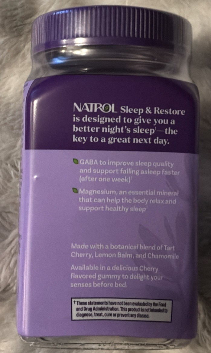 Natrol Non-Melatonin Sleep and Restore Gummies – Tart Cherry 60ct *EXP 05/2027*