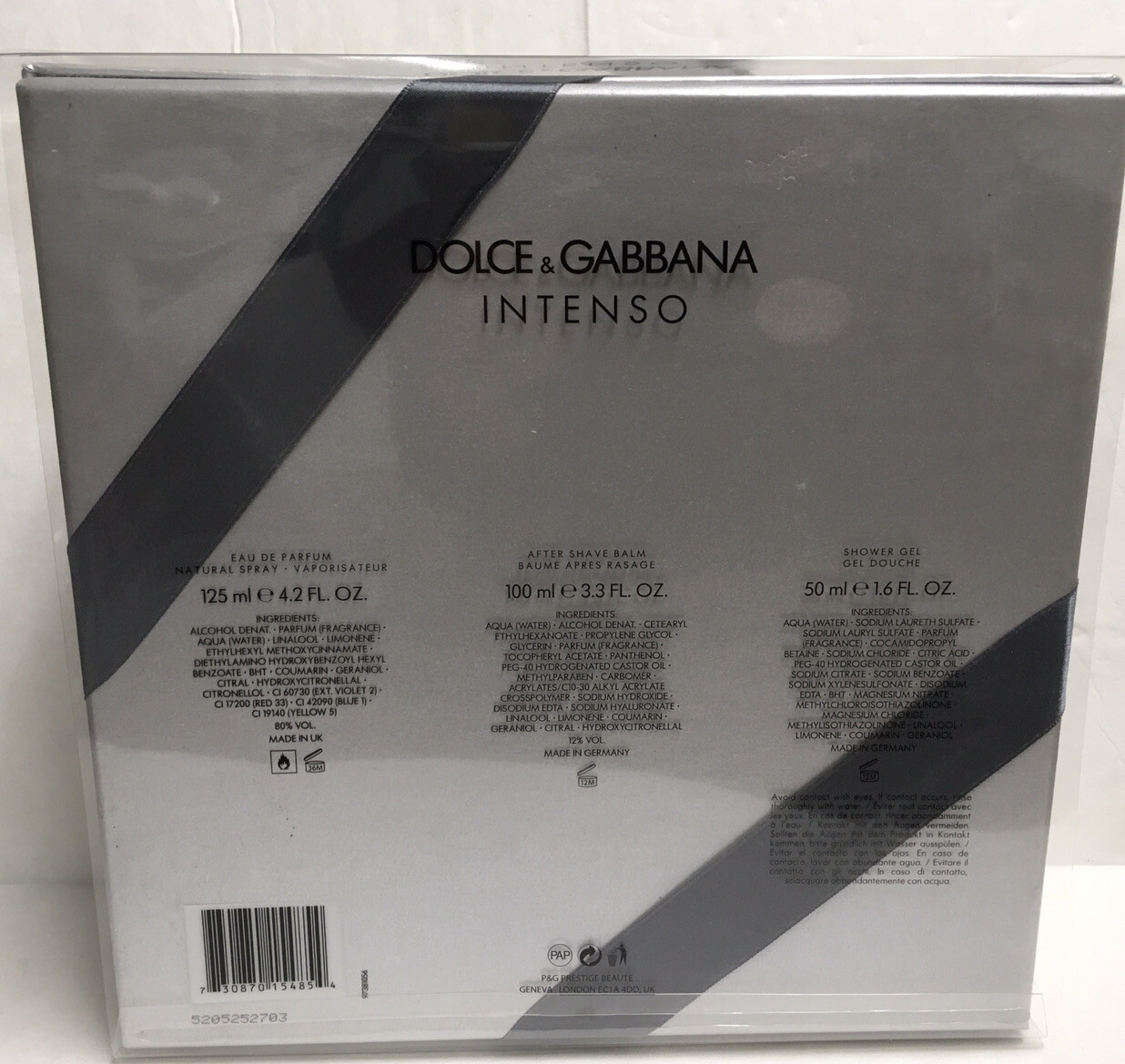 Dolce & Gabbana Intenso 4.2oz EDP Spray+3.3oz A/S Balm+1.6oz SHower Gel 3Pc Set