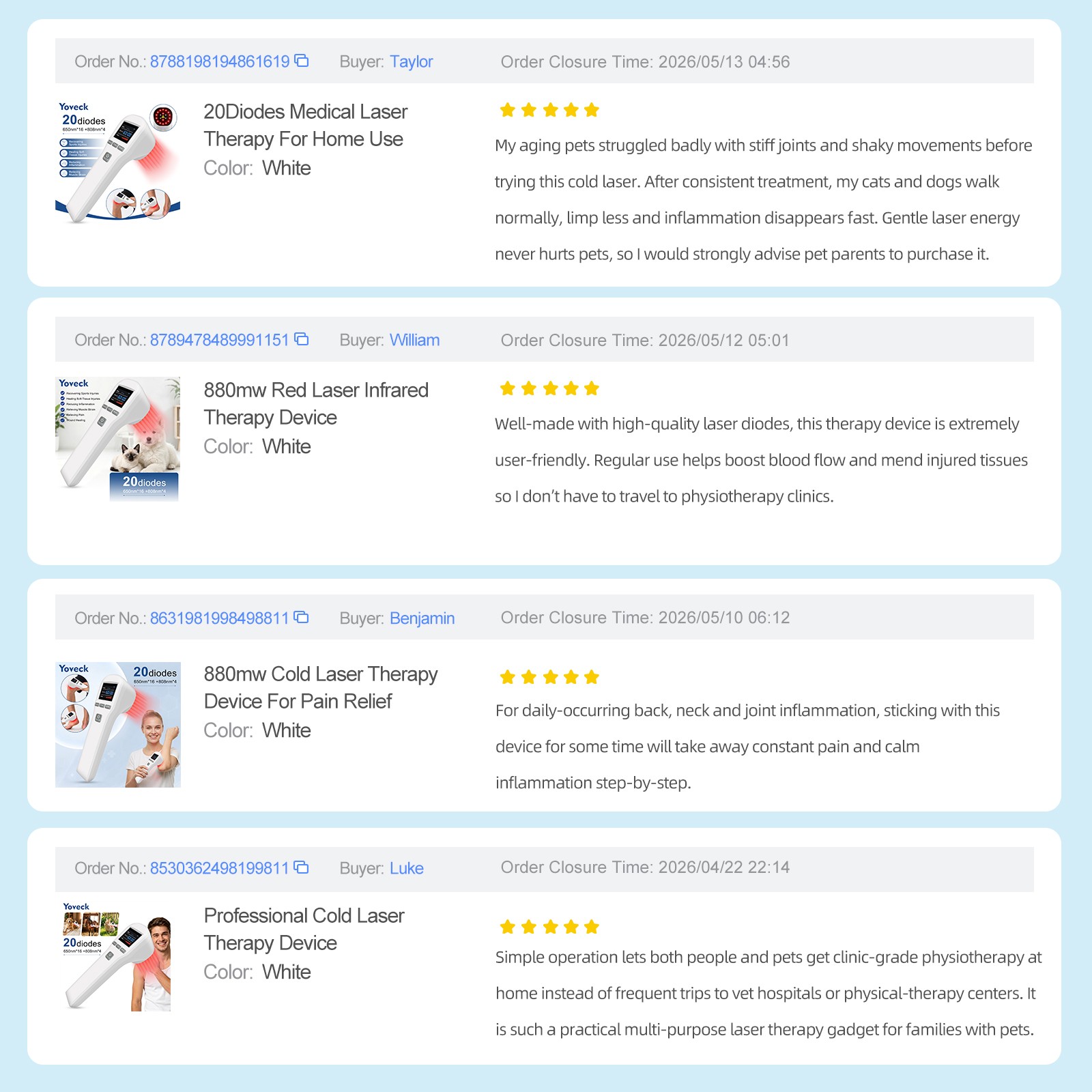 880mW 650nm 808nm Cold Laser Therapy Instrument for All Body Aches and Pains