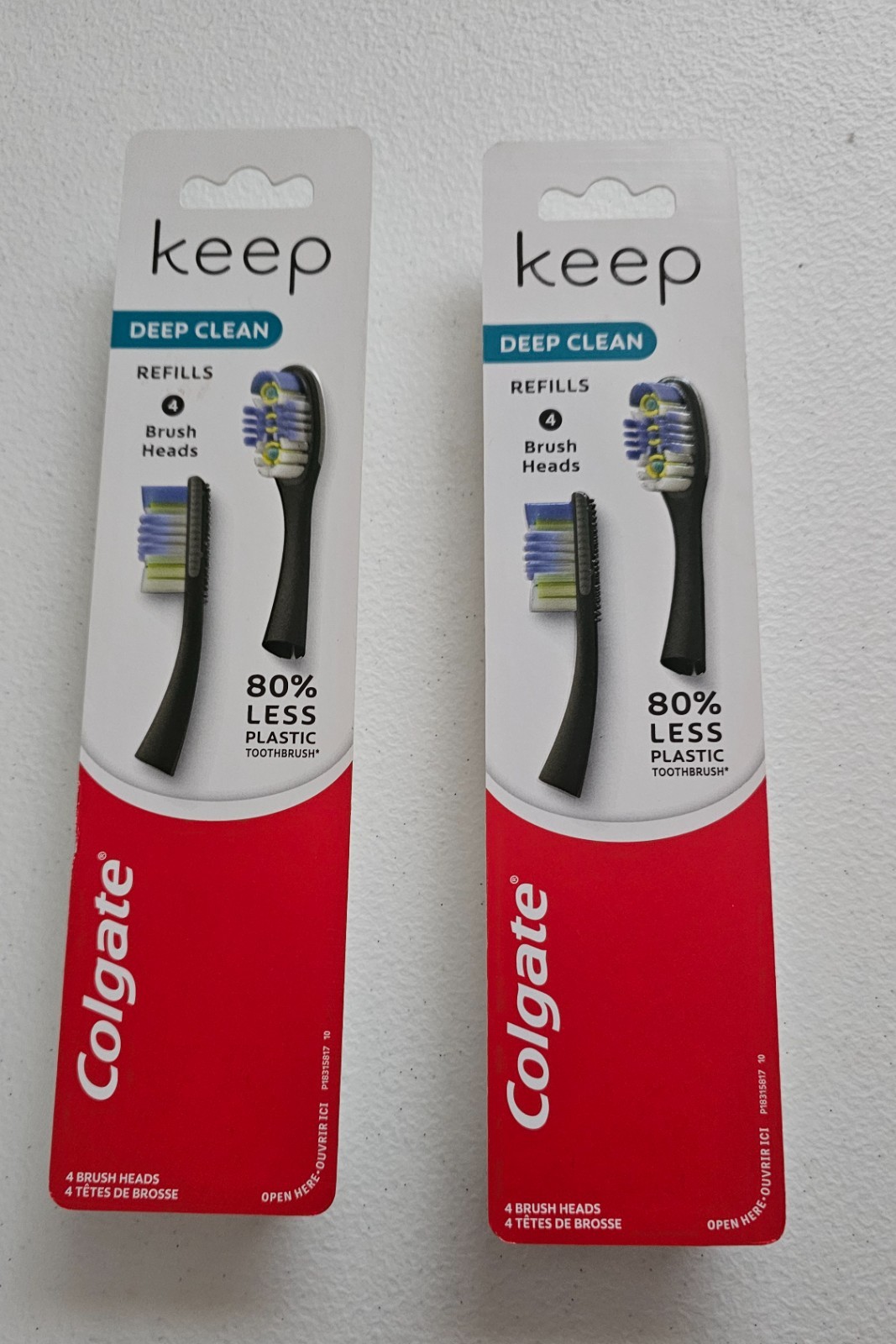 Lot of 2 Colgate Keep Deep Clean Floss-Tip Replacement Brush Heads NEW 8 Heads