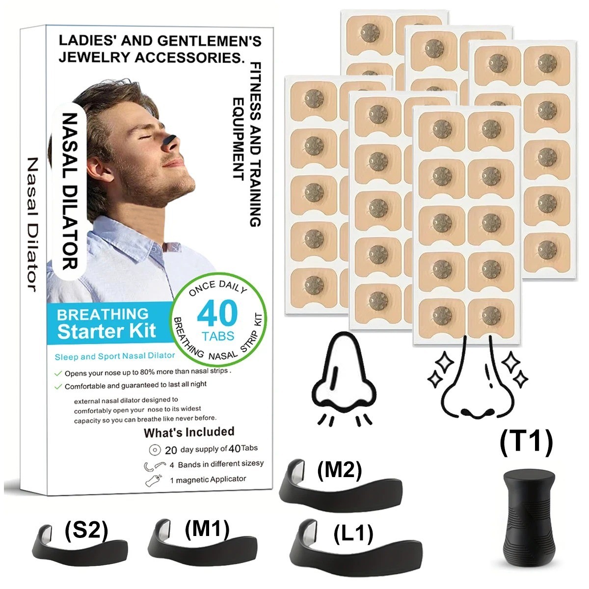 Magnetic Nasal Breathing Strips 90 Pcs