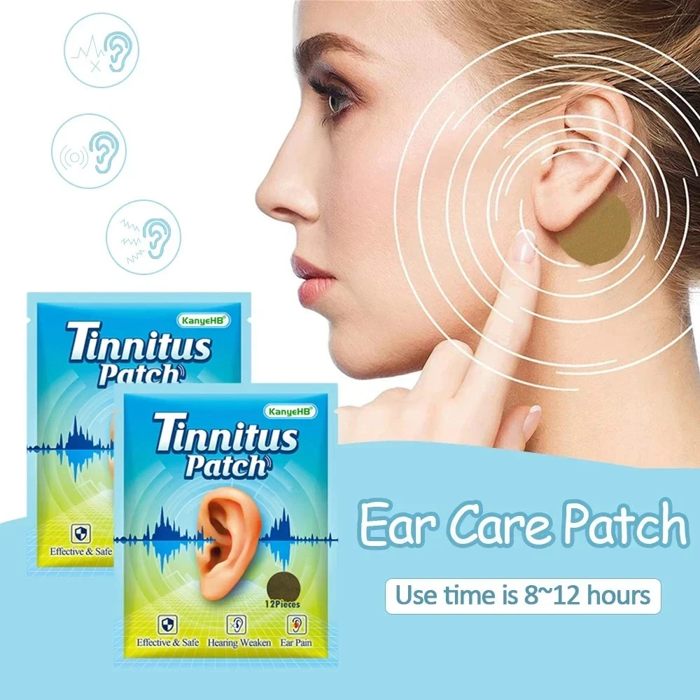 12/24Pc Tinnitus Treatment Patch Prevent Hearing Loss Ear Relief Medical Plaster