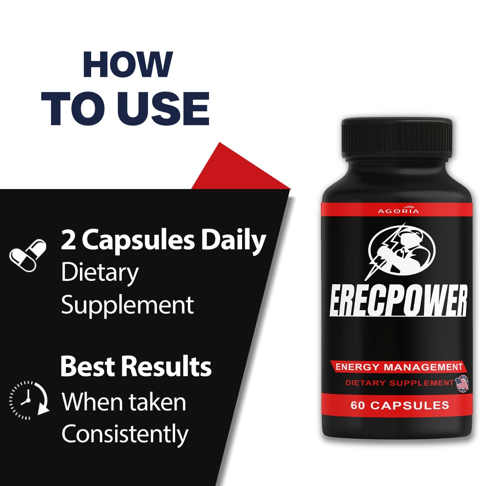 Erecpower Energy Management Multi-Vitamin Health Supplement (120 Capsule) 2-Pack