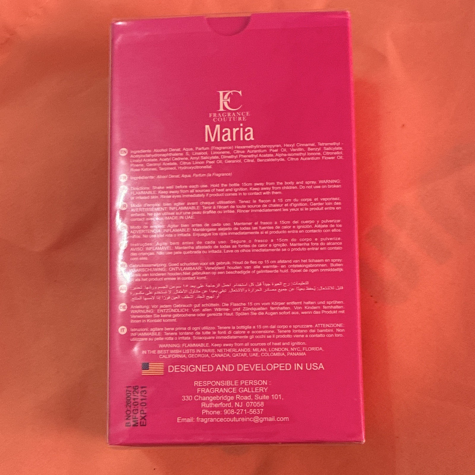 Fragrance Couture Maria Eau de Parfum Spray, Regular Size 3.4 fl oz