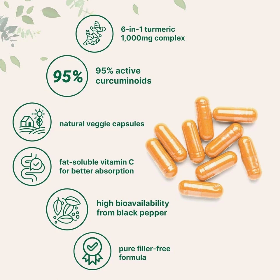 Micro Ingredients Turmeric Curcumin 1000mg 95% Curcuminoids with Black Pepper