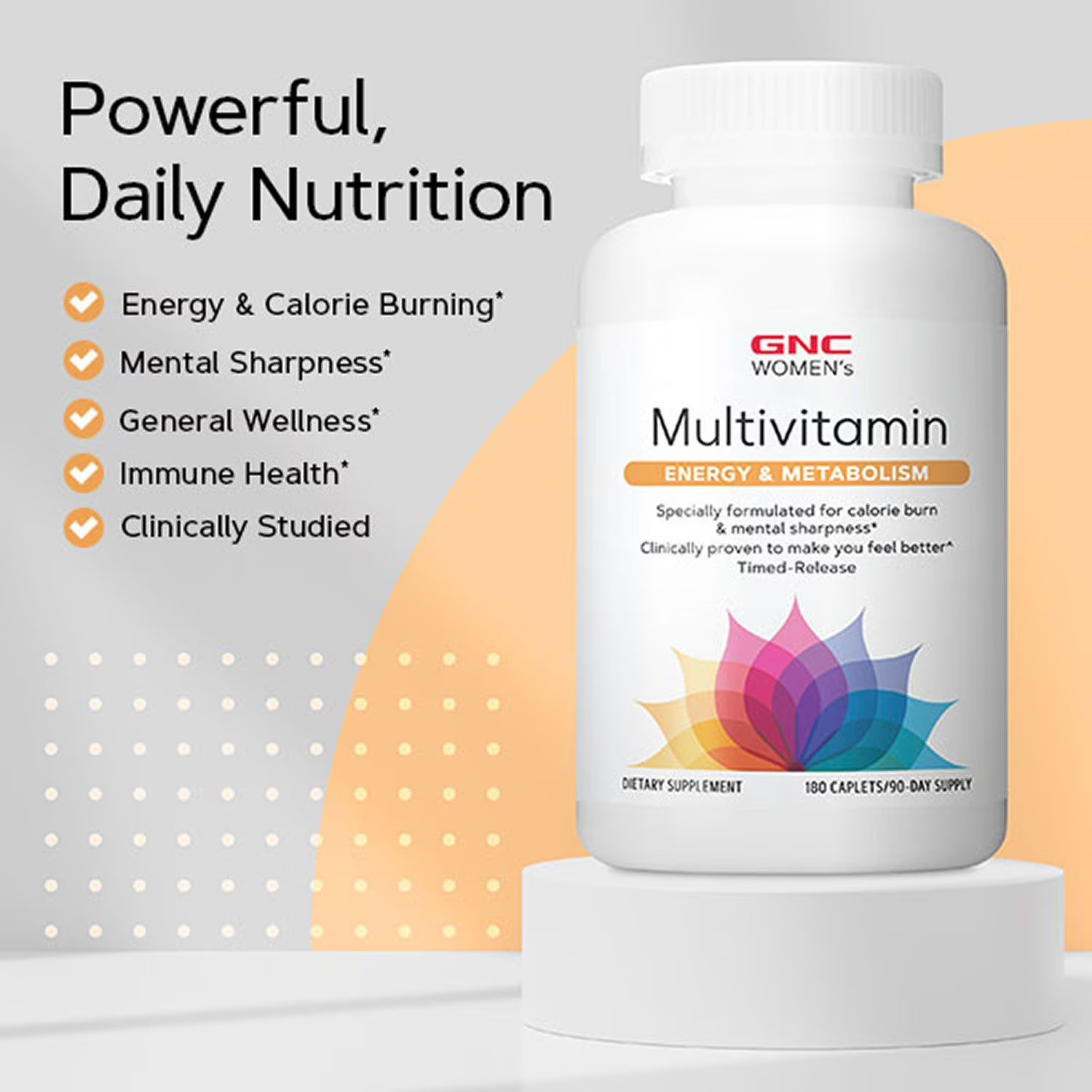 GNC Women’s Ultra Mega Multivitamin 180 Caplets 90 Day Supply Energy Immune