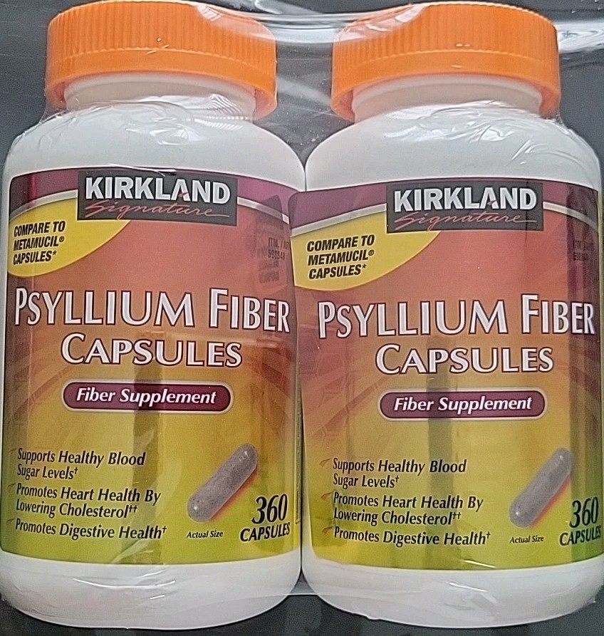 Kirkland Signature Psyllium Husk Fiber Capsule 2×360 Count EXP 02/2028