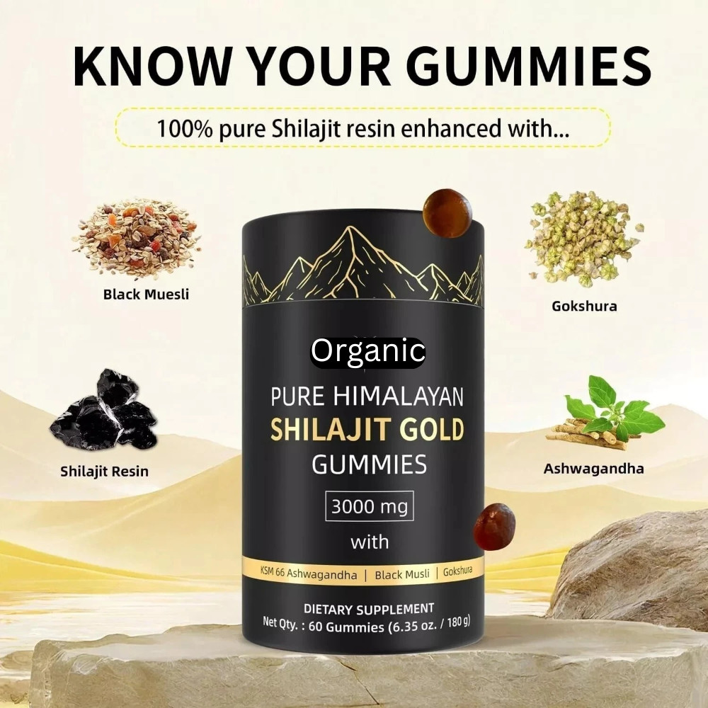 Himalayan Shilajit GOLD Gummies, Organic, Extremely Potent 3000 mg, Fulvic Acid