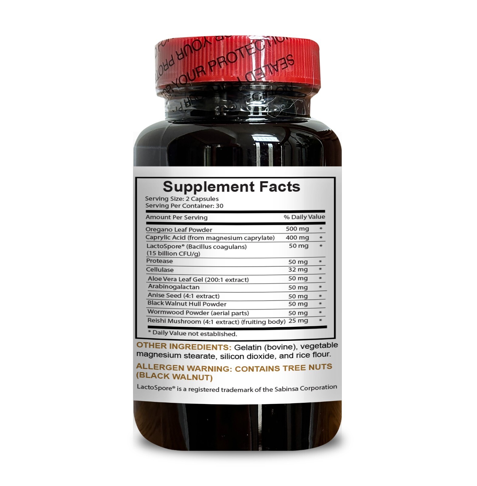 CANDIDA SUPPORT COMPLEX vegan caprylic acid capsules for candida arabinogalactan
