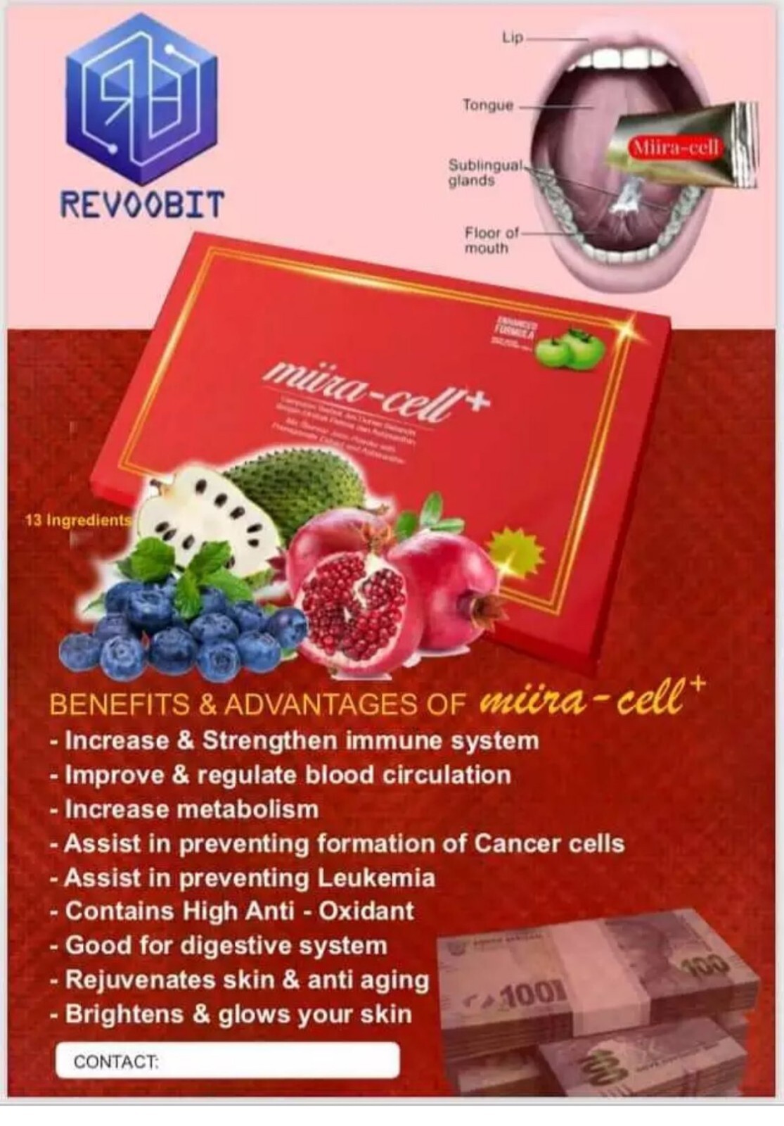 Miira-cell plus -By Revoobit International-24 sachets per box X 1
