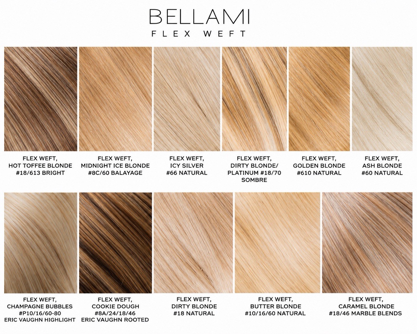 Bellami Flex Weft human hair ALL TYPES OF BLONDES (ALL 24 INCHES 175 G)