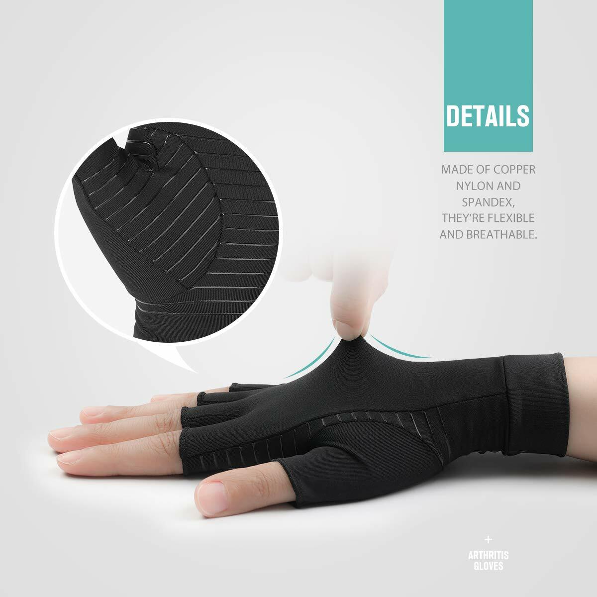 Doeplex Arthritis Gloves Fingerless Compression Gloves Hand Support Pain Relief