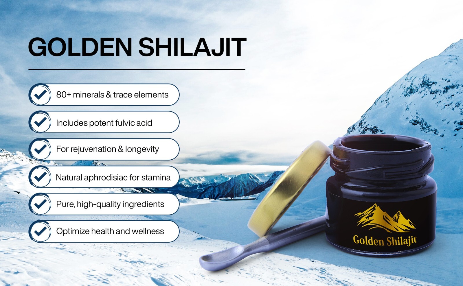 Premium Quality 100% pure NATURAL Gold Shilajit 40ml/from World’s highest Source