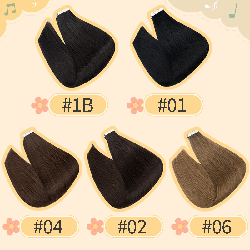 Seamless Tape In Thick Russian Remy Skin Weft Human Hair Extensions Double Drawn