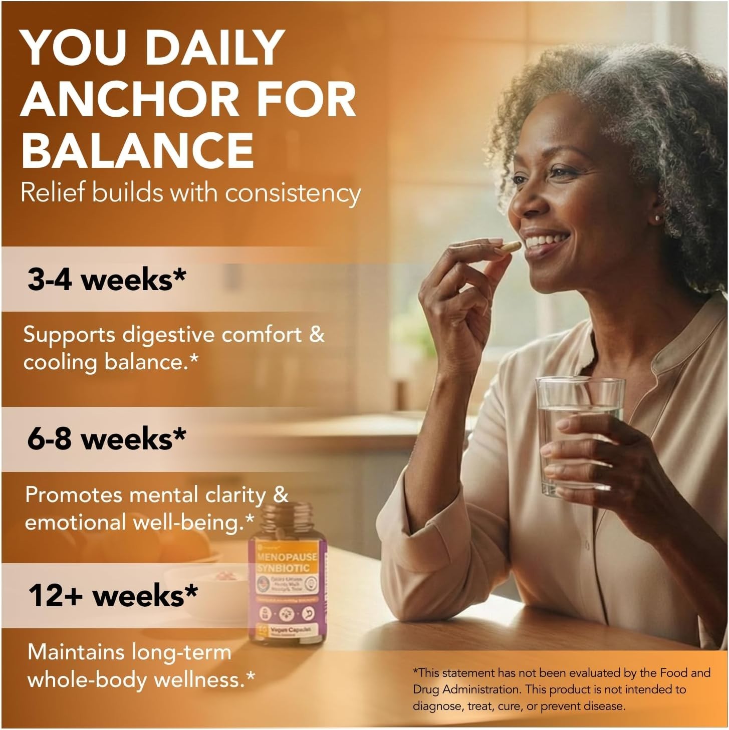 Menopause Support Supplement for Women Synbiotic with Black Cohosh, Dong Quai