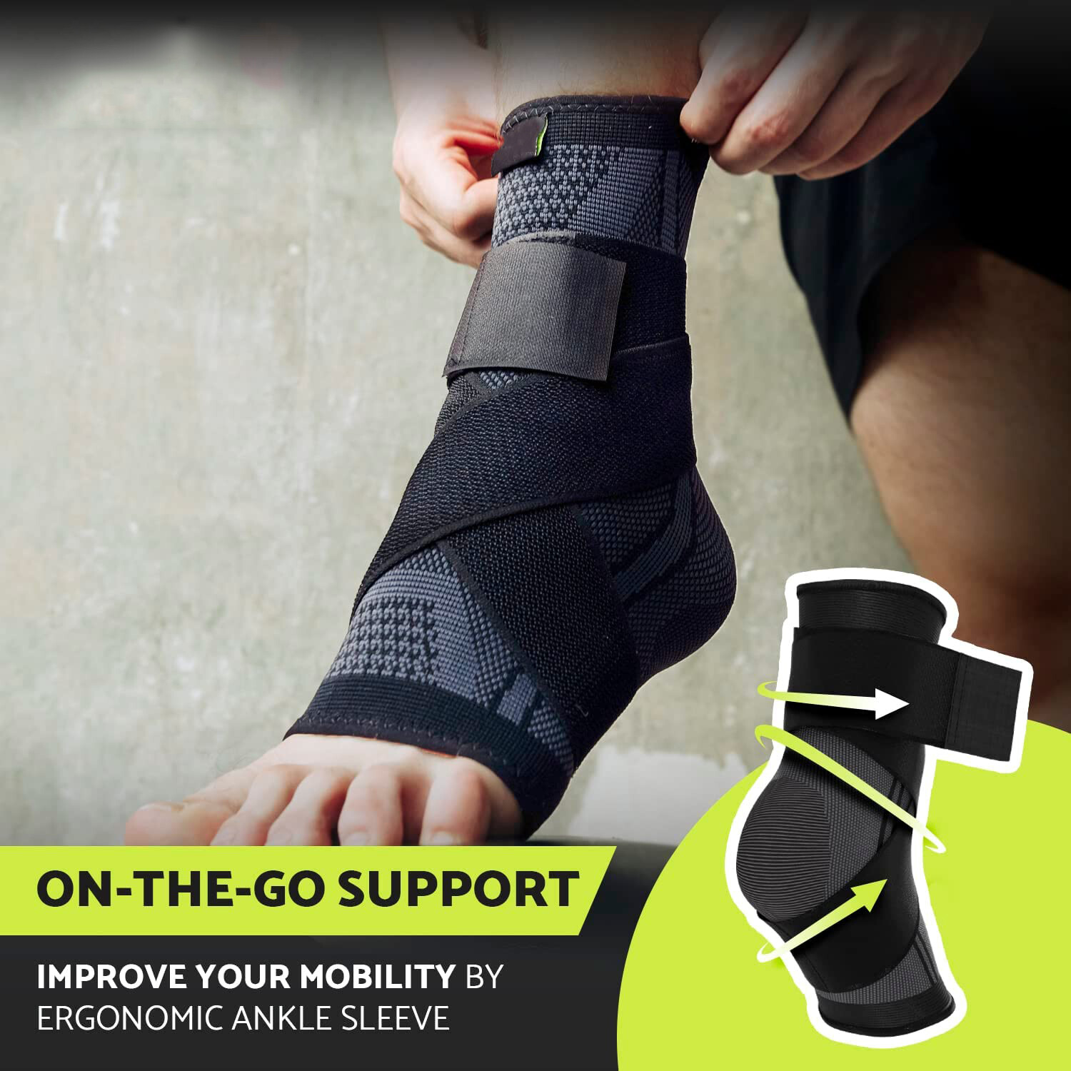 Ankle Brace Sprained Support Adjustable Foot Ankle Brace for Sports Injuries Gym