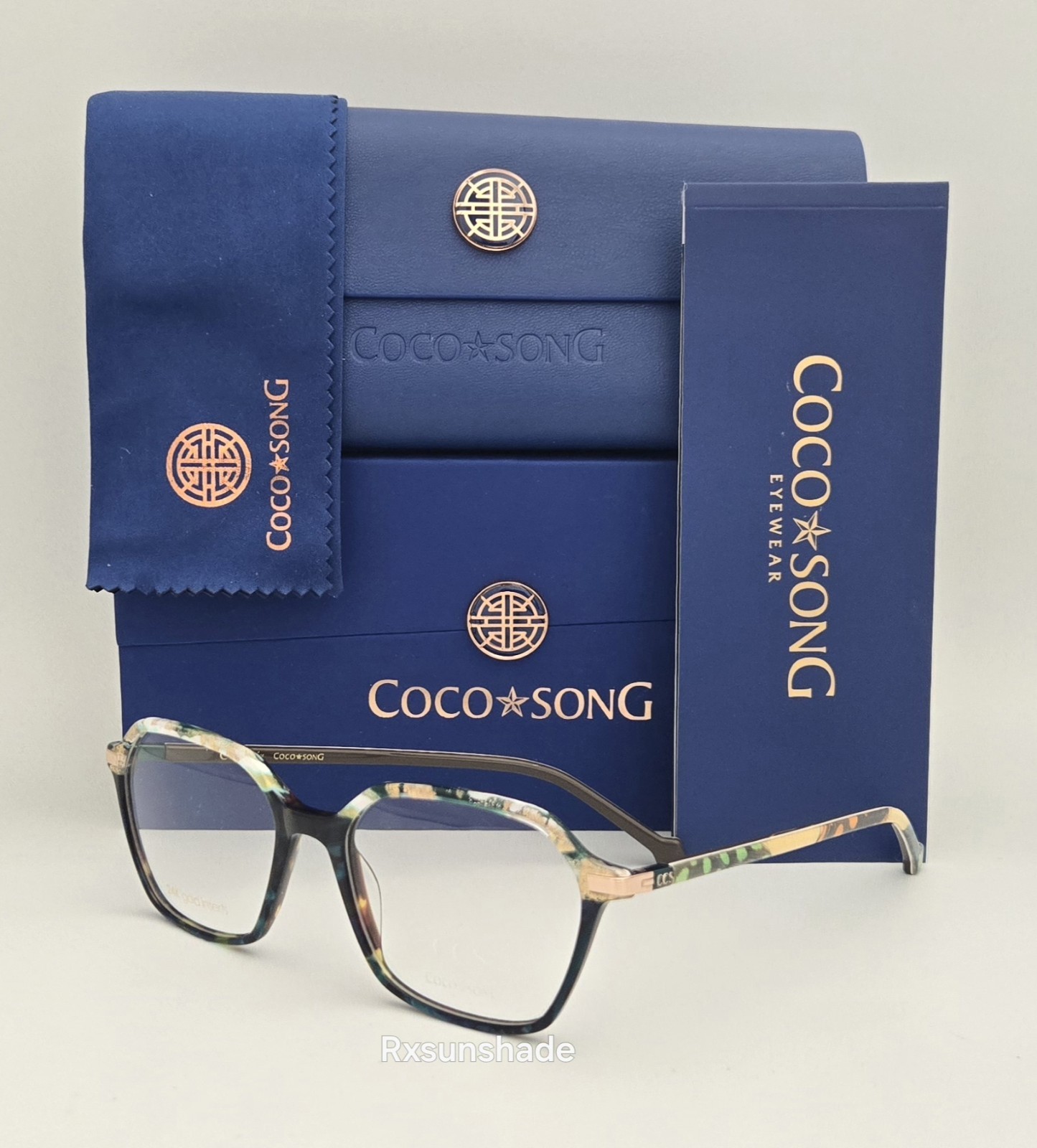 Coco Song Eyeglasses NEW CCS 180 Color 1 Black Gold Brown Size 52 Square