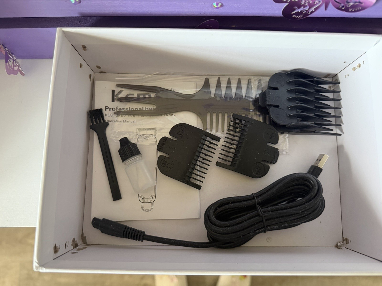 Kemei KM-1986+PG Gold Cordless USB Fast Charge Adjustable Blade Hair Clipper