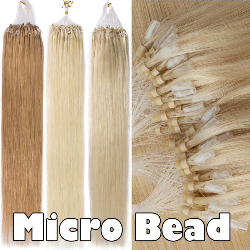 THICK 100% Remy Human Hair Extensions Micro Loop Ring Bead 16 18 20 22 inch ASP