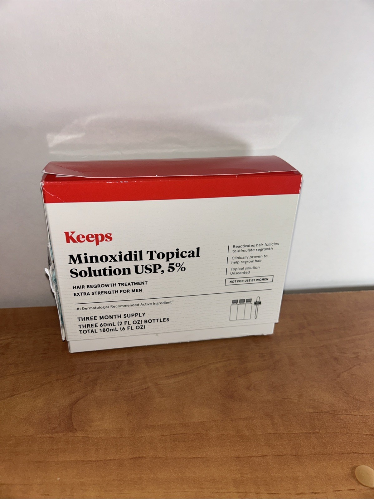 Keeps Extra Strength Minoxidil for Men Topical Hair Growth Serum 5% Solution