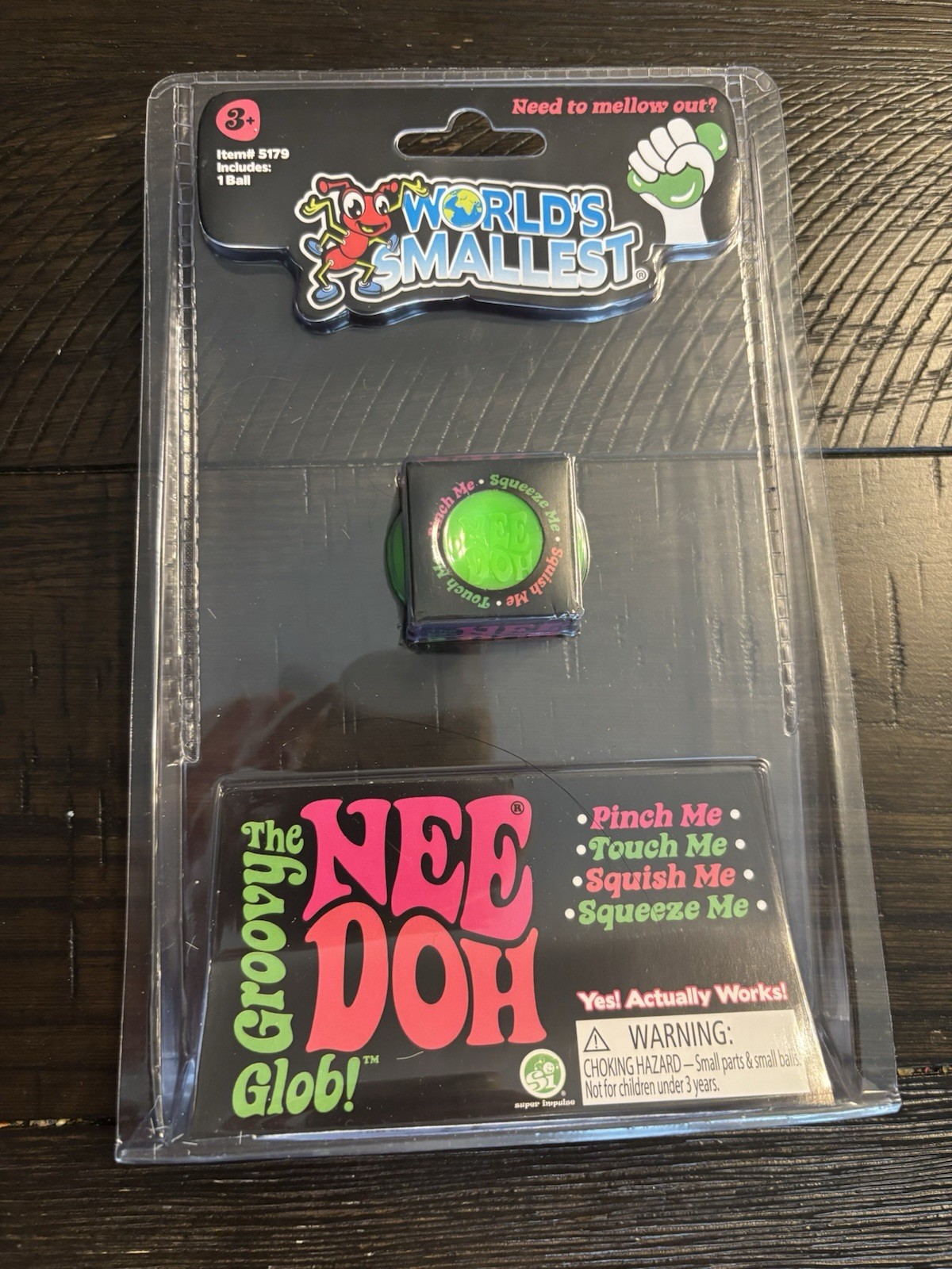 World’s Smallest Groovy Nee Doh Glob Gel Squeeze Ball, Multicolor 1in MPN 5179