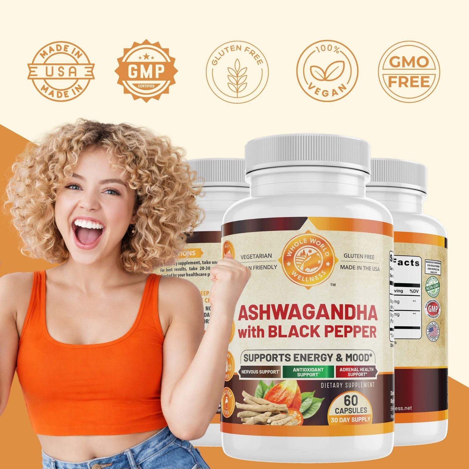 Organic Ashwagandha Supplement. USA Made.